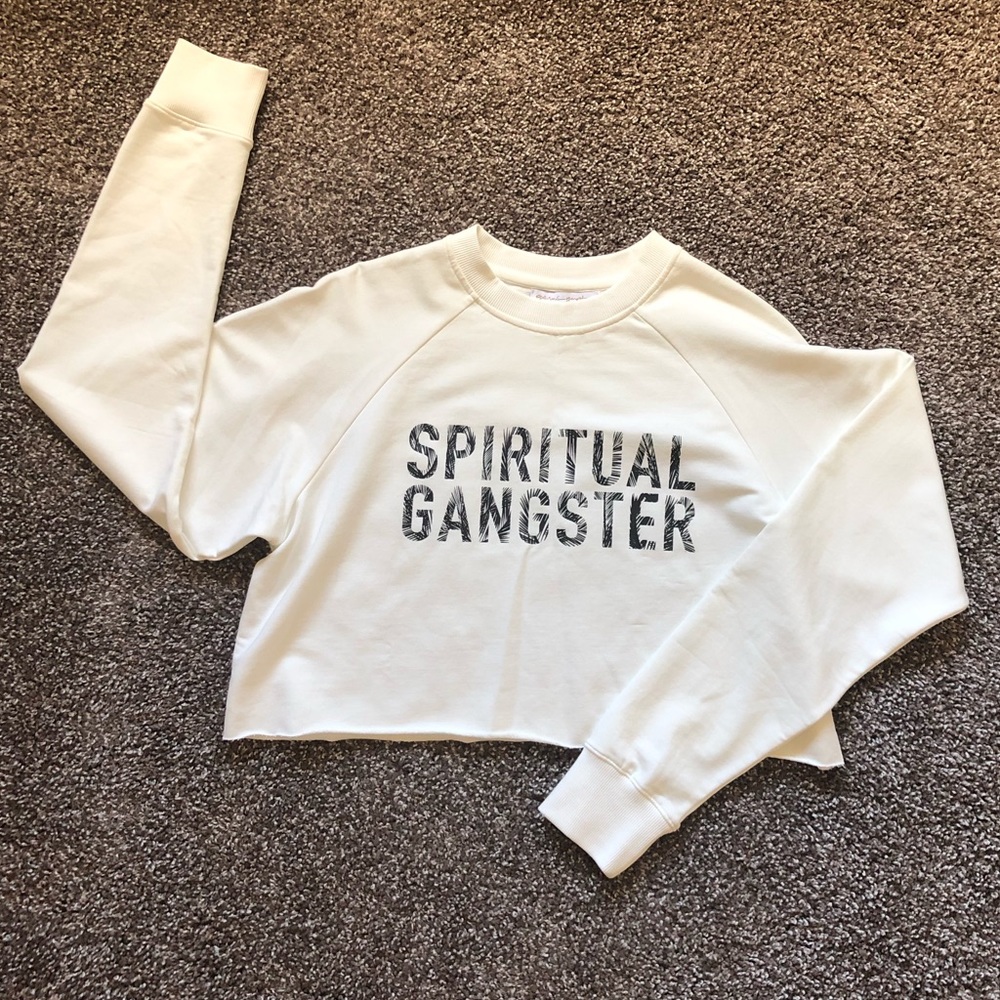 Spiritual Gangster Tropical Cropped Sweatshirt S